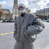 Hearujoy Autumn/Winter Flight Jacket Baseball Thickened Cotton Parkas Outerwears American Oversized Double Zip Up Jacket and Coat Men