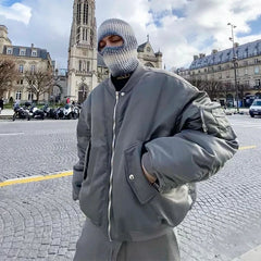 Hearujoy Autumn/Winter Flight Jacket Baseball Thickened Cotton Parkas Outerwears American Oversized Double Zip Up Jacket and Coat Men