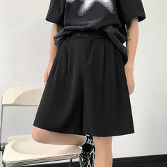 HEARUJOY - Summer Suit Shorts Men Fashion Social Mens Black Dress Shorts Korean Business Casual Shorts Mens Office Formal Shorts M-3XL