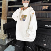 Hearujoy American Retro Ethnic Woven Hooded Sweatshirt Men's Autumn High Street Loose Casual Youth Pullover Jacket Embroidery Streetwear