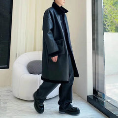 HEARUJOY - Winter New Men's Mid-Length Fur Coat American Retro Fashion Trend Casual Loose High Street Windproof Niche Men's Tops