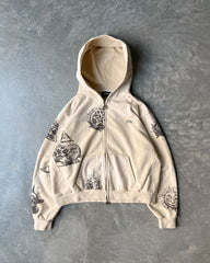 HEARUJOY - Harajuku Y2K Retro Goth Trend Abstract Art Print Zipper Hoodie Men's Street Aesthetic Clothing Daily Sports Jogging Jacket