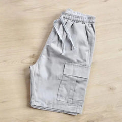 HEARUJOY - Casual Outing 2XL Loose Cargo Shorts Summer Solid Color Shorts Casual Beach Pants Polyester Fabric Slight Stretch