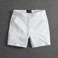 HEARUJOY - Summer New Quarter Length Shorts Men Casual Slim Fit Straight Cargo Shorts Stretch Three Quarter Beach Shorts