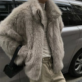 HEARUJOY - Mens Fashion Warm Clothing Autumn And Winter Korean Plush New Fur Coat Imitation Leather Thick Warm Stand Collar Trendy Coat Men