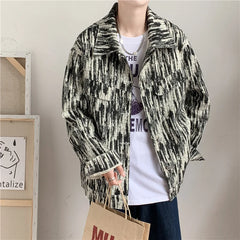 HEARUJOY - Vintage Denim Jacket Men's Single-breasted Lapel Denim Jackets Fashion Casual Coat Spring Autumn Male Overcoat