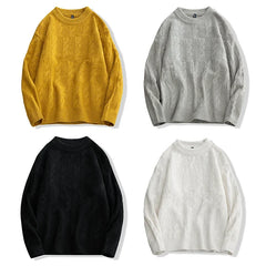 HEARUJOY - Men's Fashion Inside Crew-neck Knit Hoodie Version Loose Breathable Autumn and Winter Sweater Men Casual