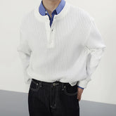 HEARUJOY - Stylish Men's Knitting Pullover Tops Autumn Daily Casual Long Sleeve O Neck Button Sweaters For Men Fashion Solid Color Sweater