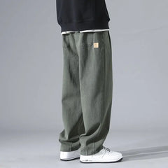 HEARUJOY - Japanese Retro for Men 2025 New Spring and Autumn Trendy Brand Men Trousers Loose Sweatpants Wide-leg Casual Straight Trousers