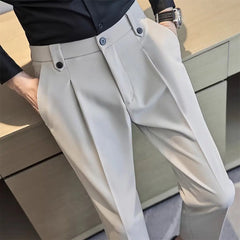 HEARUJOY - New Casual Business Trousers Trendy Slim Men's Korean Version Nine Points Pants