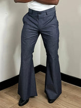 HEARUJOY - Vintage Mens Bell-bottom Solid Color Trousers Autumn Trendy Wide Leg Pants Men Party Fashion Slim Fir Flared Trousers For Man