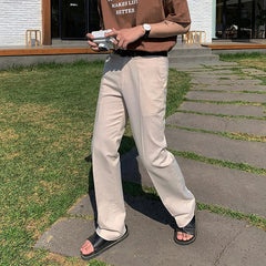 Hearujoy Summer Male Casual Pants Pockets Ice Silk Slim Straight Leg Loose Menwear Solid Color Men's Bottom Simple 9C6575