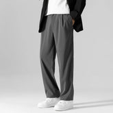 HEARUJOY - Autumn Men's Business Casual Suit Pants Summer Casual Long Wide Leg Dress Pants Men's Elastic Straight Office Formal Trousers