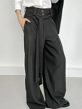 HEARUJOY - Stylish Men's Solid Color Loose Trousers Spring Fall Outdoor Casual Pleated Straight Pants Vintage Mens Drawstring Waist Pants