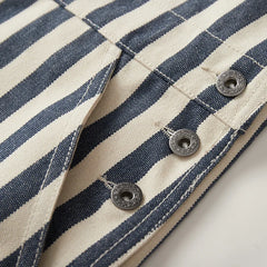 HEARUJOY - Vintage Men's American Retro Motorcycle Overalls Striped Bib Denim Jumpsuit 100% Cotton Autumn Pants Heavyweight