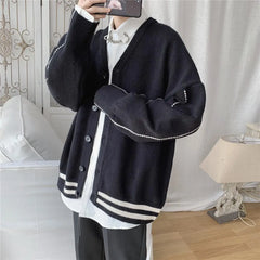 HEARUJOY - Thin jacket men's casual long-sleeved loose knitted cardigan