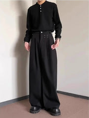 HEARUJOY - New Hot Sale Of The Season Men's Loose Casual Pants Korean Style Versatile Thin Hanging Wide Leg Floor-Length Summer Long Trouse
