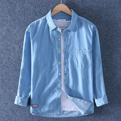 HEARUJOY - Light Color Long-sleeved Shirt Men Denim Cardigan Spring and Autumn New Casual Loose Thin Jacket Trendy