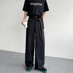 Hearujoy Oversized Black Suit Pants Men Fashion Social Mens Dress Pants Korean Loose Straight Wide Leg Pants Mens Office Formal Trousers