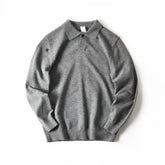HEARUJOY - American-style Soft Skin-friendly Warm Breathable Loose-fit Casual Turn-collar Knitted Sweater for Men Autumn Winter Pullover