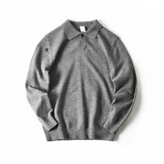 HEARUJOY - American-style Soft Skin-friendly Warm Breathable Loose-fit Casual Turn-collar Knitted Sweater for Men Autumn Winter Pullover