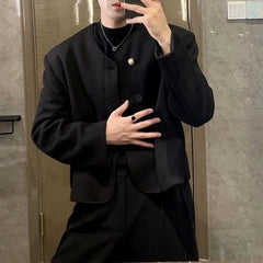 HEARUJOY - Mens Jackets British Style Casual Suit Jackets Streetwear Fashion Elegant Versatile Trendy Long Sleeve Tops Men'S Clothing