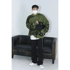 HEARUJOY - Autumn Winter New Fashion Round Neck Long Sleeve Color Blocking Pullovers Men's Clothing Korean Loose All-match Knitting Tops