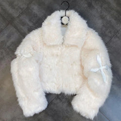 Hearujoy Fur cotton coat winter women's coat lapel long sleeve patch PU cross cotton coat 2024 trendy brand tops