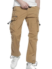 HEARUJOY - Autumn Men Fashion Casual Pants Men Streetwear Cargo Pants Elastic Waist Silm Joggers Pants Men Bunched Foot Assault Pants