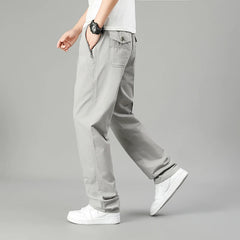 HEARUJOY - 5XL 6XL Big Size 100% Cotton Men's Cargo Pants Casual Loose Straight Pants Cotton Long Trousers Zipper Pockets Jogger Pants Men