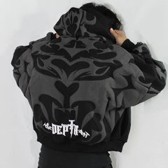 HEARUJOY - New Fashionable Mens Baggy Hooded Sweatshirts 2025 Autumn Streetwear Vintage Jacquard Hoodies For Men Outdoor Casual Hoodie Top