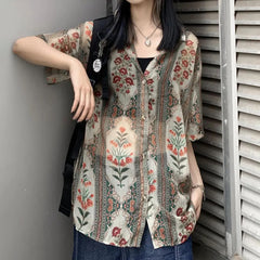 Hearujoy Oversized Bohemian T Shirt Men New Summer Street Y2k Shirts Mens Loose Thin Perspective Sexy Chiffon Short-sleeved Top Clothing