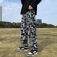 HEARUJOY - American Pants Men Korean Style Loose Feet Casual Pants Nine-point High Street Fashion Trousers