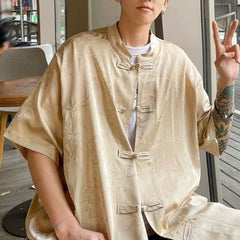 HEARUJOY - For Daily Wear Loose Short Sleeve Shirt Casual Summer Tops Casual Wear New Condition Polyester Fabric Regular Length