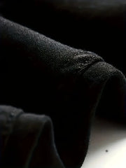 HEARUJOY - Men's Slim-Fit Ripped Jeans - Stylish Black Distressed Denim with Raw Hem, Comfortable & Versatile for All Seasons, Casual Stree