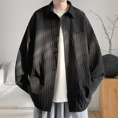 HEARUJOY - White Long Sleeved Shirt Men Fashion Society Mens Black Dress Shirt Korean Loose Casual Shirt Mens Shirts Plus Size 4XL