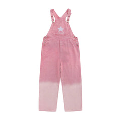 HEARUJOY - Tie Dye Gradient Star Embroidered Denim Overalls For Men And Women Loose Casual Suspender Jumpsuit Streetwear Jeans Trousers