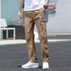 HEARUJOY - Casual Men's Straight-leg Pants Loose New Versatile Sports Multi-pocket Pants
