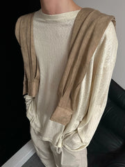 HEARUJOY - Daily Casual Breathable Loose T Shirts Mens Spring Autumn Fashion Solid Color Pullovers Men Leisure Long Sleeve O Neck T-shirt