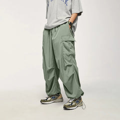 Hearujoy Baggy Cargo Pants Men Green Parachute Wide Leg Trousers Male Black Oversize Loose Casual Streetwear Hip Hop Waterproof