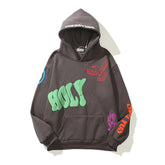 Hearujoy High Street Graffiti Letter Foam Pullover Baggy Hooded Hoodies for Men and Women Harajuku Thick Fleece Sweatshirts Oversize