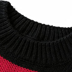 HEARUJOY - Pullovers Men Sweaters Striped Hole Tops Knitted Round Neck Full Sleeve Splice Simple Top Knit Casual Loose Autumn Winter 2025