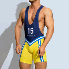 Hearujoy Mens Sexy Tight Sports Stretch Jumpsuit Shaping Personality Contrast Color Numbers Letters Printed Jumpsuit For Men