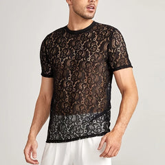 HEARUJOY - Slightly Transparent Hollow Out Lace Top Summer Style Regular Clothing Length S-2XL Size Available Slight Stretch Fabric