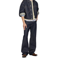 HEARUJOY - Streetwear Stylish Men's Jeans 2025 Autumn Fashionable Solid Color All-match Denim Trousers For Mens Outdoor Casual Loose Jeans