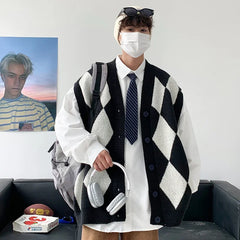 HEARUJOY - New Autumn Winter Fashion Trend Casual Vneck Cardigan Vest For Men Highquality Korean Version Loose Comfortable Versatile Jacket