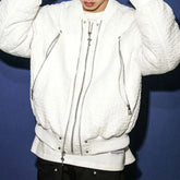 Hearujoy Aviator Style Jacket Retro Winter And Autumn Zipper Fashion Trendy Wrinkled Niche Men And Women Personalized Vibe Caot For Men