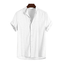 HEARUJOY - Comfy Fashion Hot New Stylish Men\'s Blouse Holiday Male Regular Slight Stretch Solid Color Summer Vacation Daily