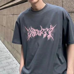 Hearujoy Pure Cotton American High Street Short-Sleeved T-Shirt For Men Summer Casual Loose Large Size Trendy Printed Hip-Hop Top