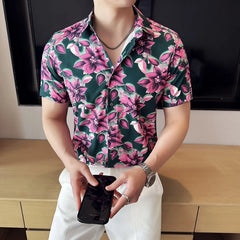 HEARUJOY - Fashion Mens Hawaiian Shirt Male Casual Colorful Printed Beach Shirts Men Short Sleeve Shirts Camisa Hawaiana Hombre